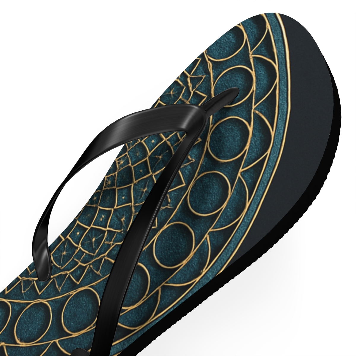 Harmonic Circle Lattice designer logo flip flops