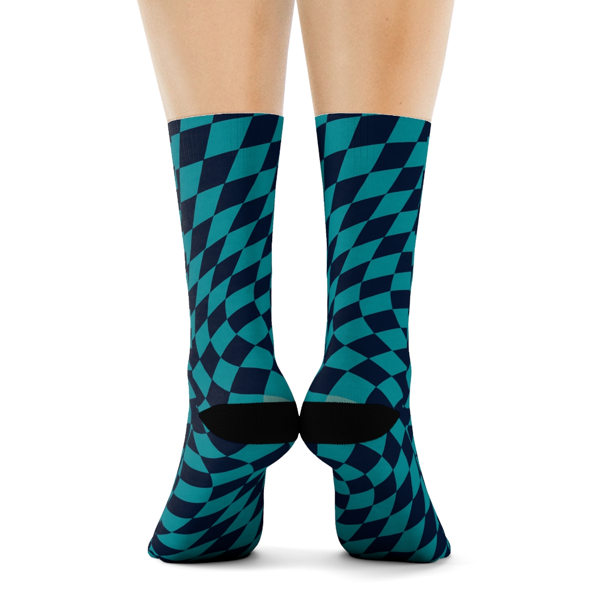Phase Shift Grid Torsion personalized cozy socks