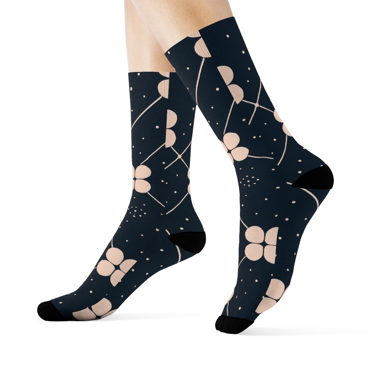 Camellia Lattice Constellation unique printed sockscustom socks