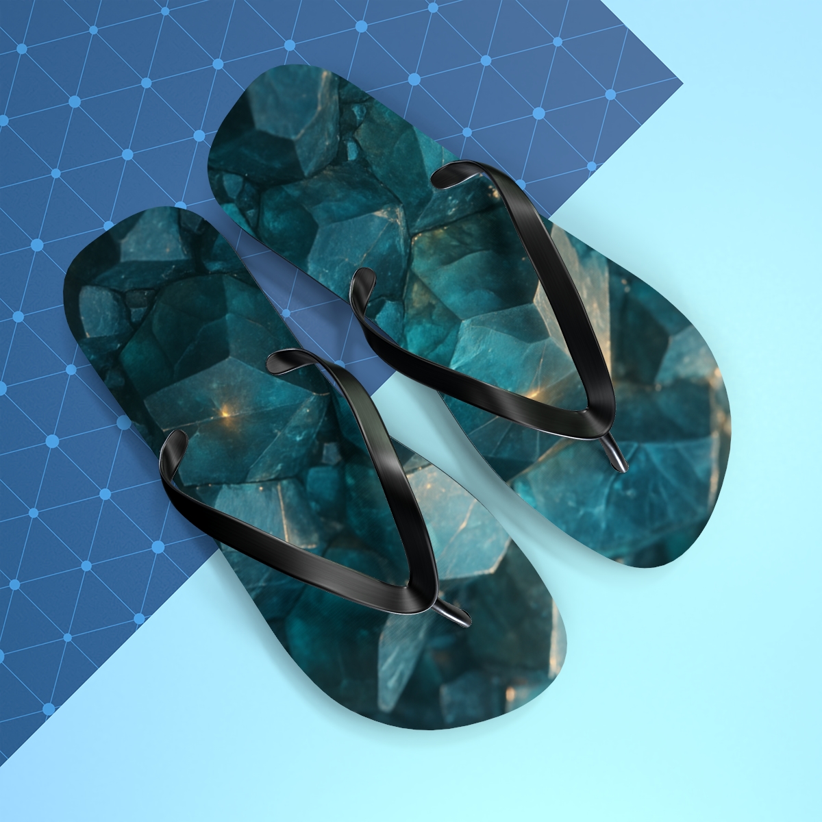 Mineral Facet Afterglow trendy printed flip flops