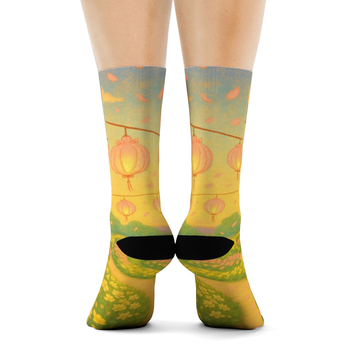 Spring Petal Lantern Parade comfortable cotton socks