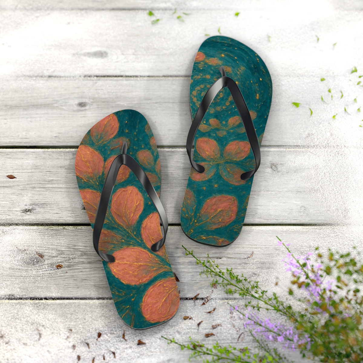 Petal Spiral Mosaic custom flip flops