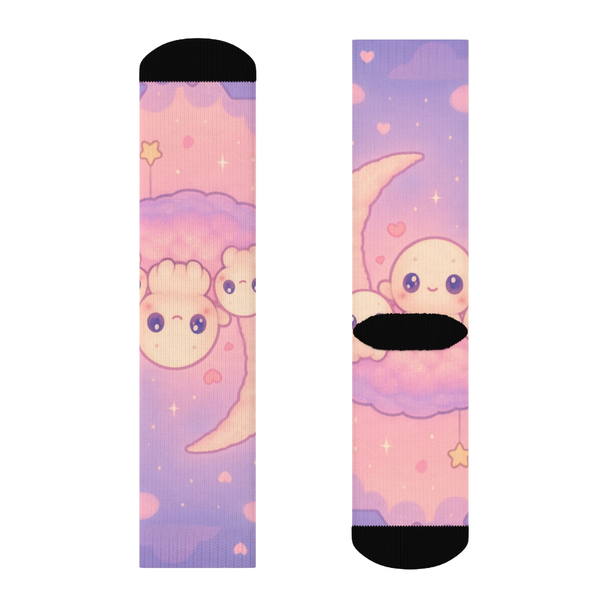 Cotton Candy Moon Critters designer logo socks