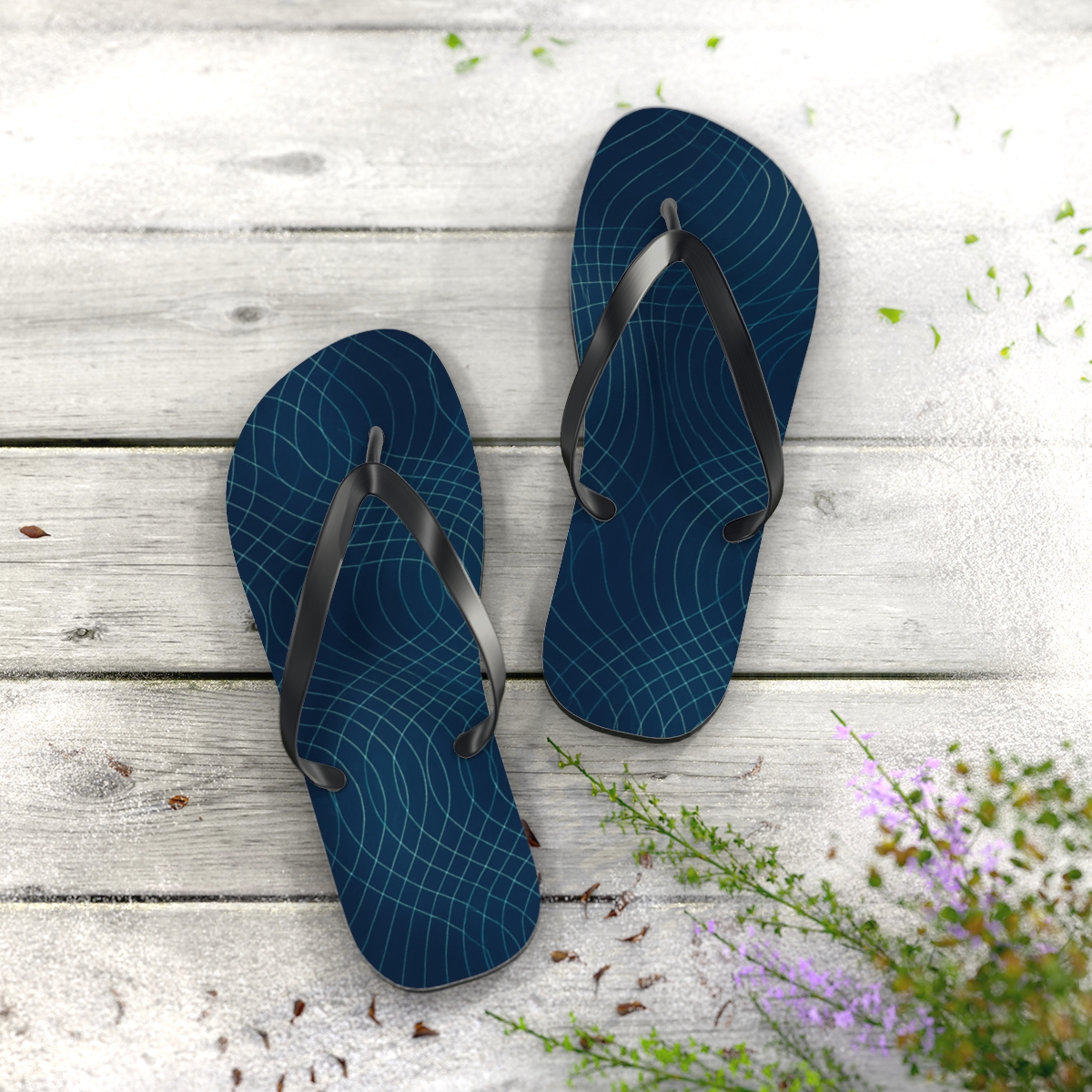 Moire Orbit Interference Weave custom flip flops