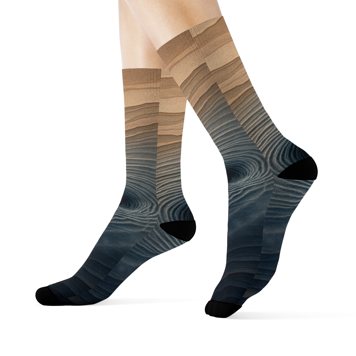 Strata Ripple Vortex Weave designer logo socks