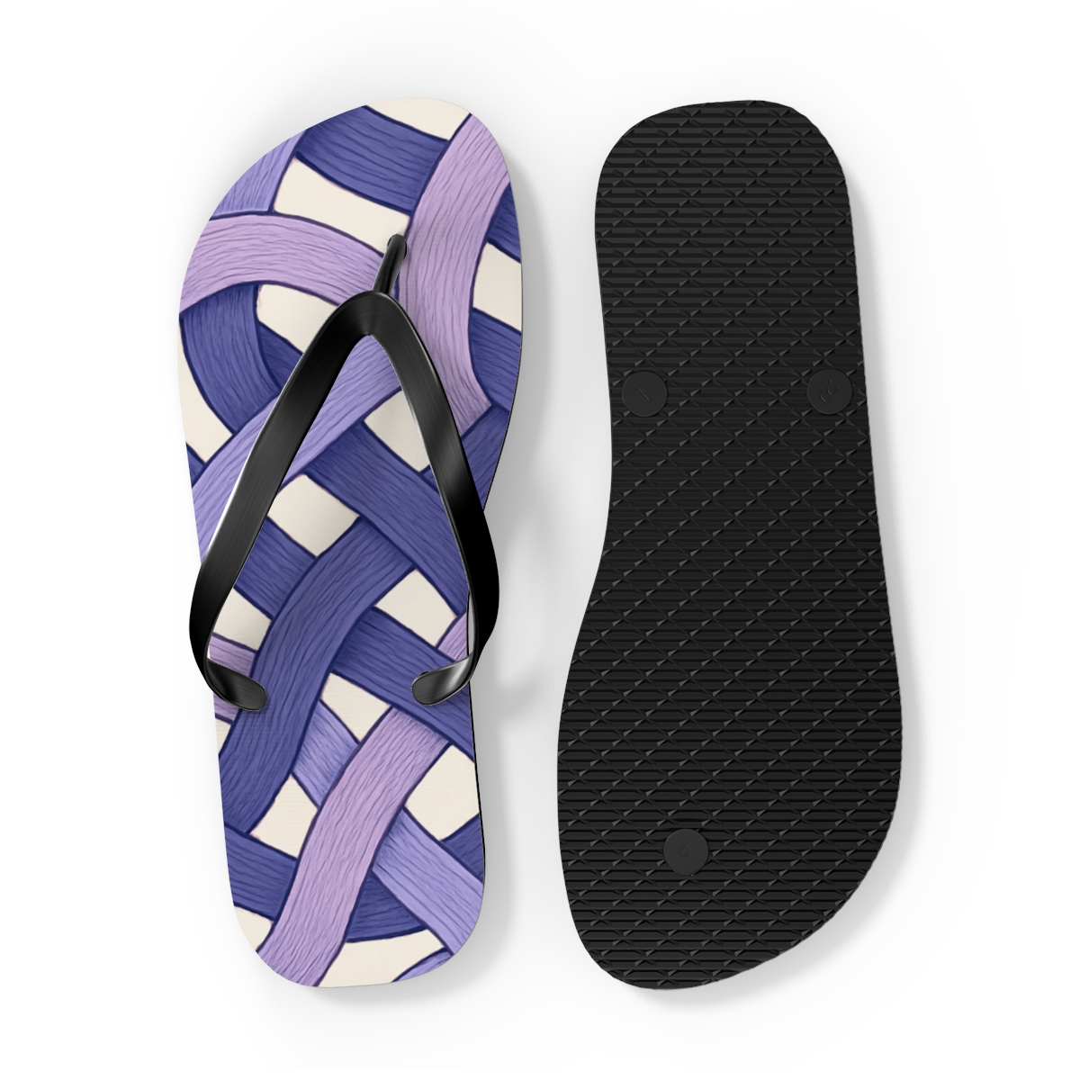 Orchid Ribbon Lattice unique graphic flip flops