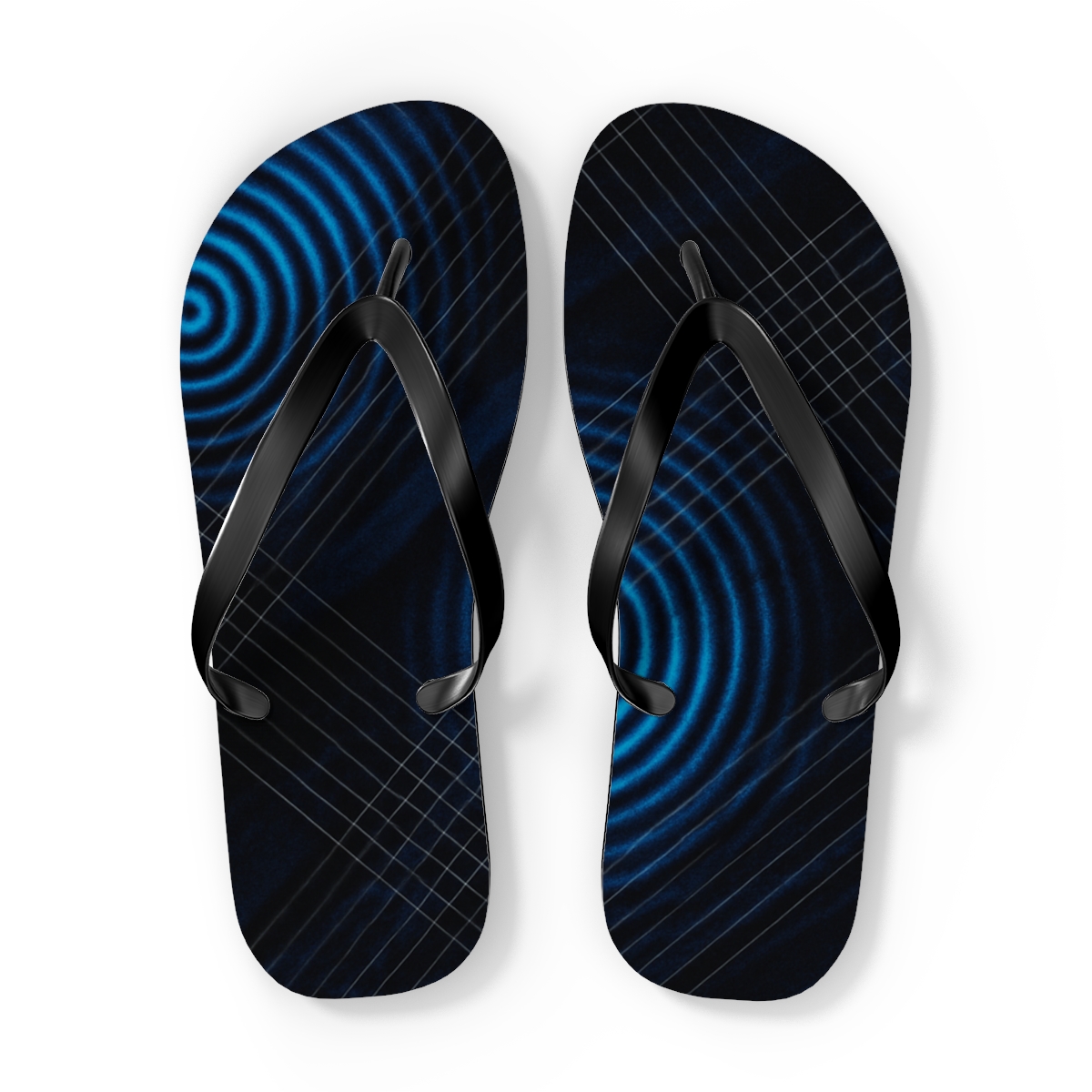 Moire Orbit Overprint designer logo flip flops