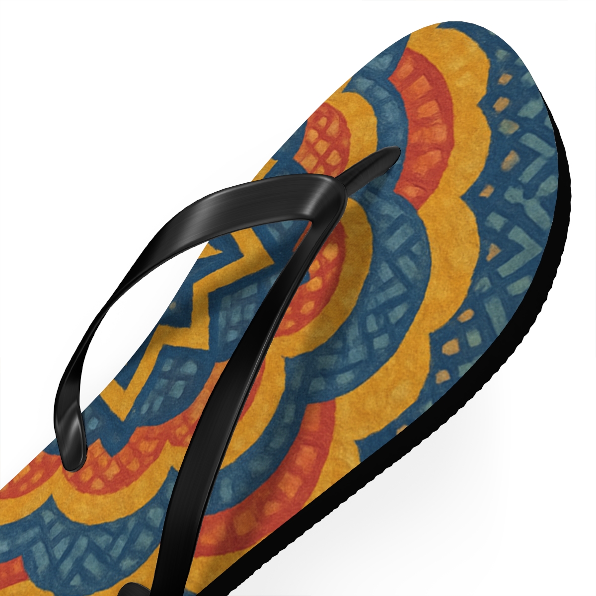 Fractal Starburst Medallion colorful rubber flip flops