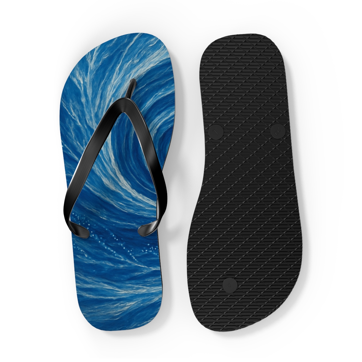 Vortex Ripple Confluence trendy printed flip flops