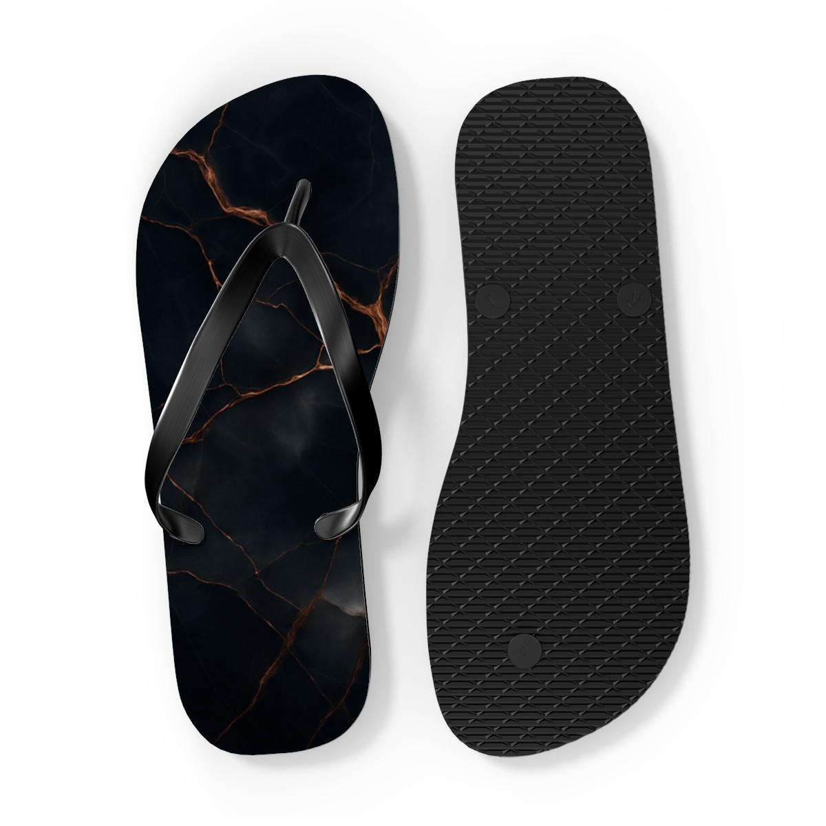 Obsidian Vein Drift trendy printed flip flops