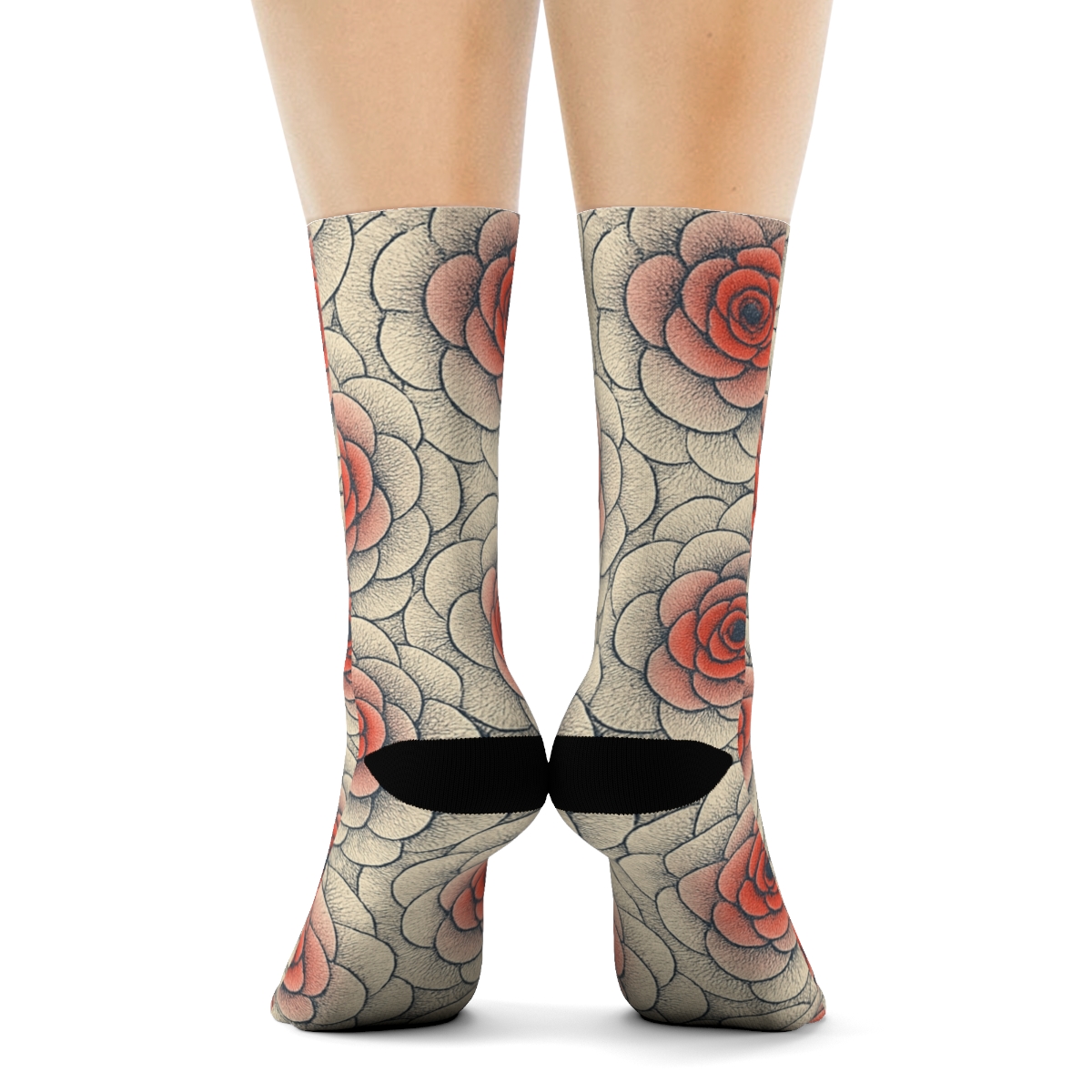 Ranunculus Microdot Rosette Array sports performance socks