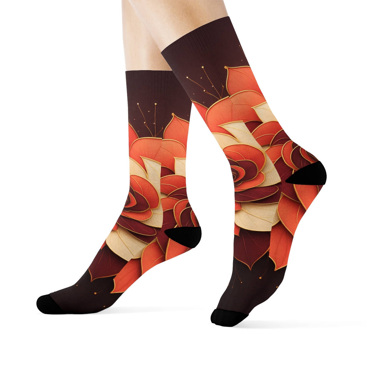 Camellia Pulse Rosette designer logo socks