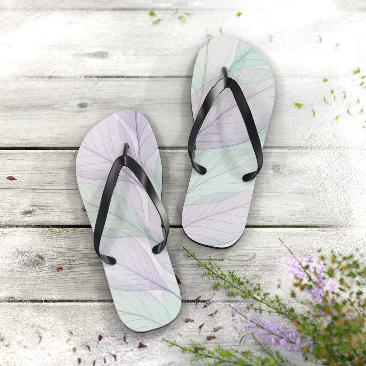 Lavender Mist Bloom Flip Flops