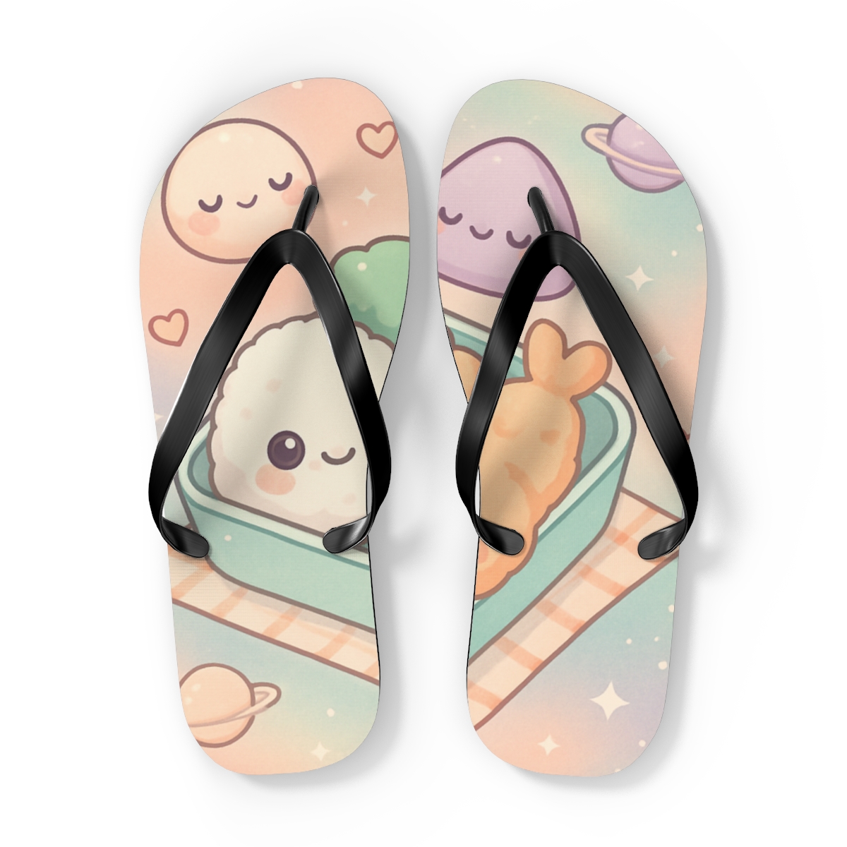 Starlight Bento Buddies unique graphic flip flops