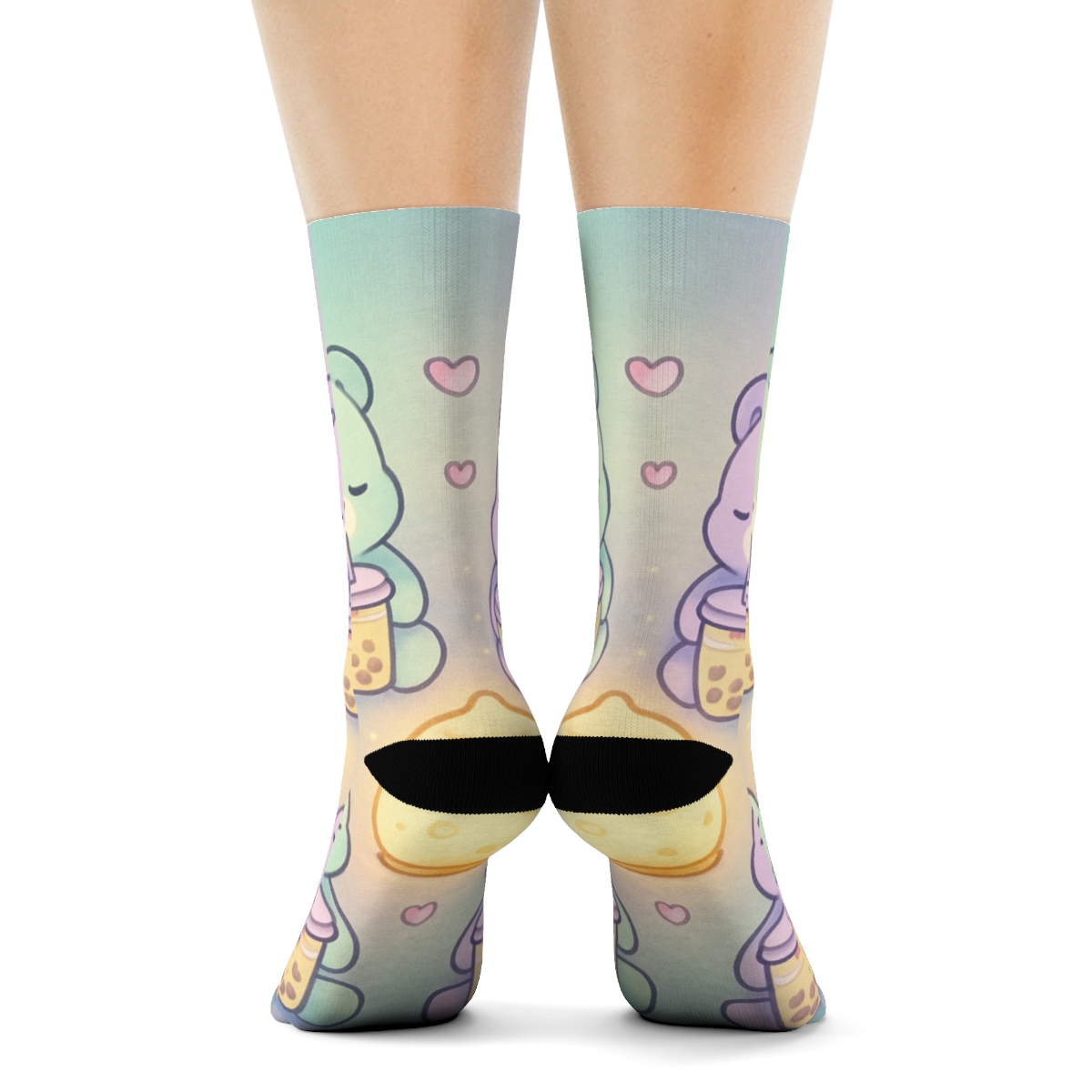 Bubble Tea Bear Sleepover stylish patterned socks