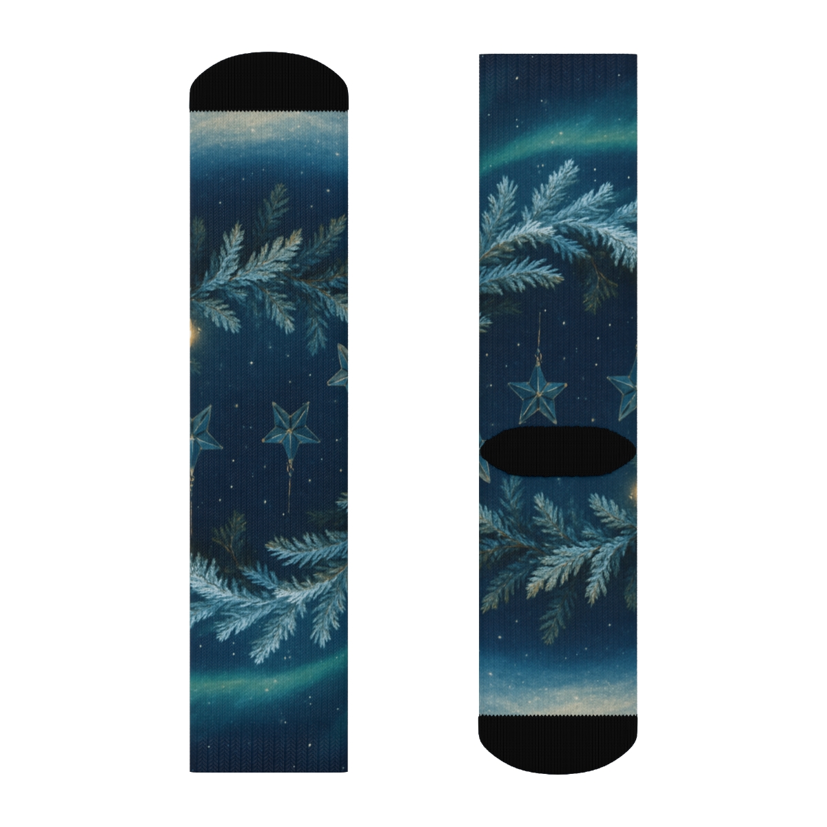 Winter Solstice Aurora Ornaments designer logo socks