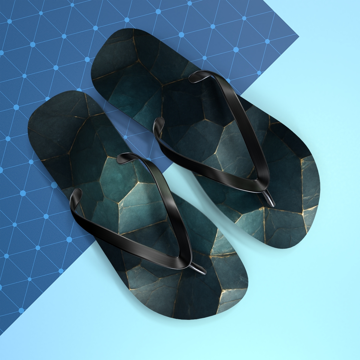 Mineral Facet Lattice Glow personalized beach flip flops