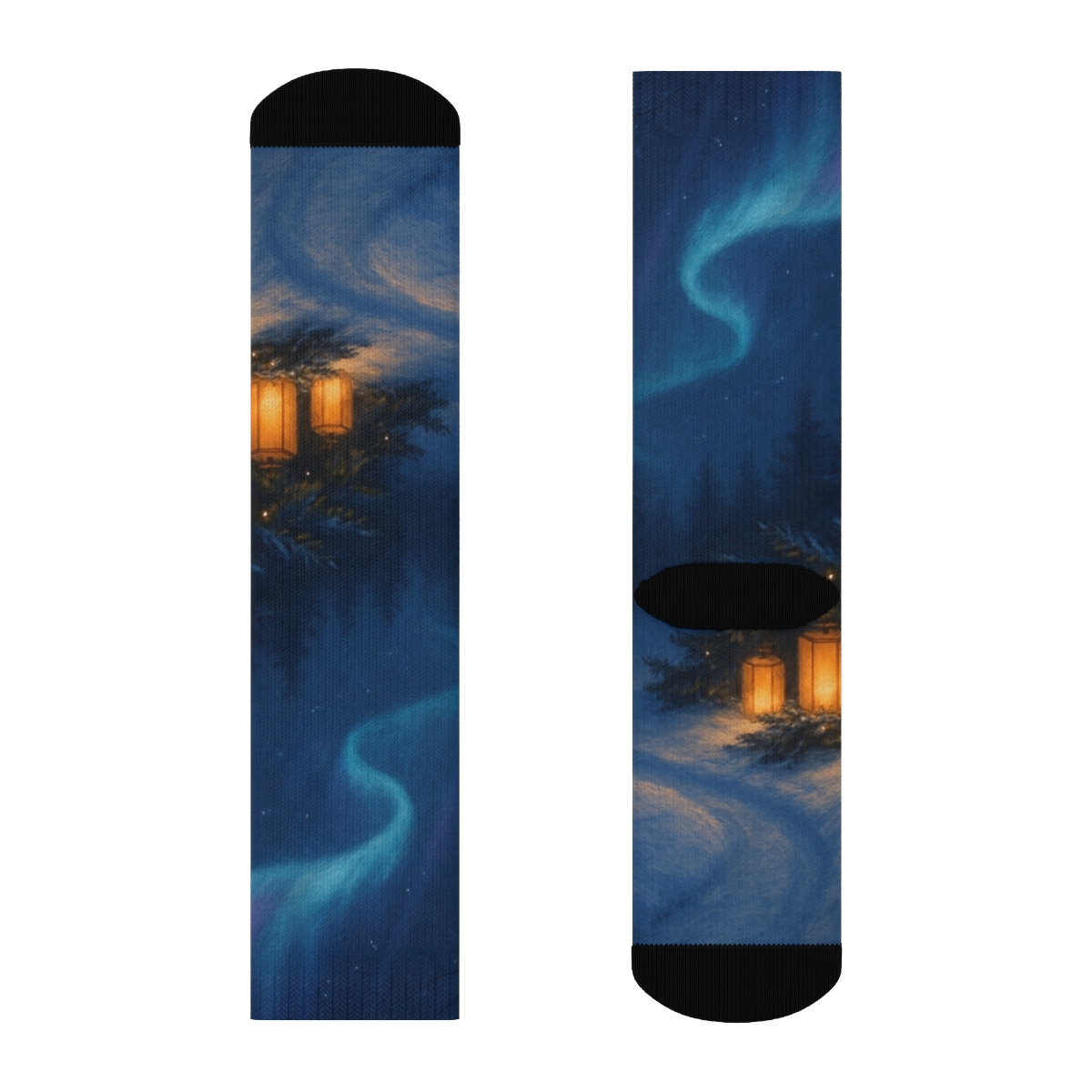 Winter Solstice Lantern Aurora sports performance socks