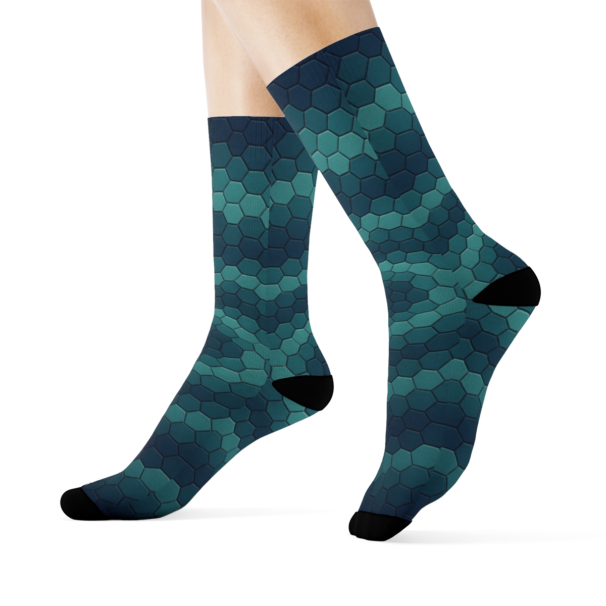Hex Wave Mosaic warm winter socks