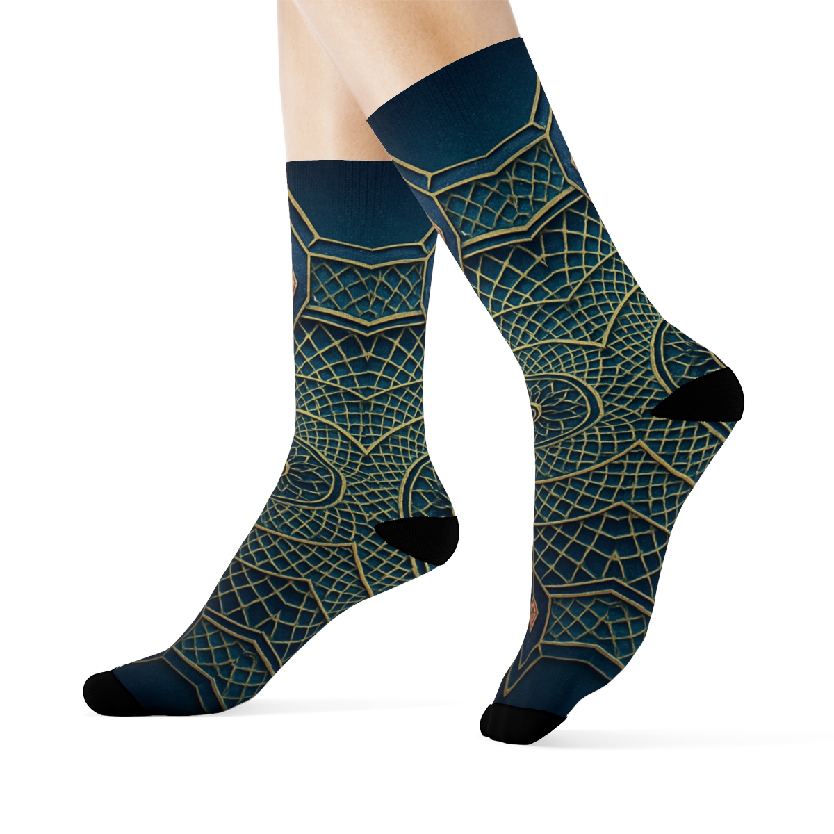 Prismatic Lattice Rosette comfortable cotton socks