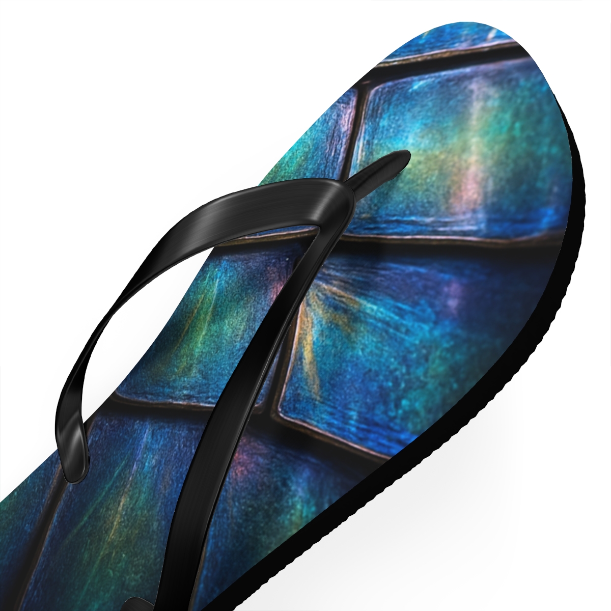 Iridescent Beetle Carapace Prism comfortable casual flip flops