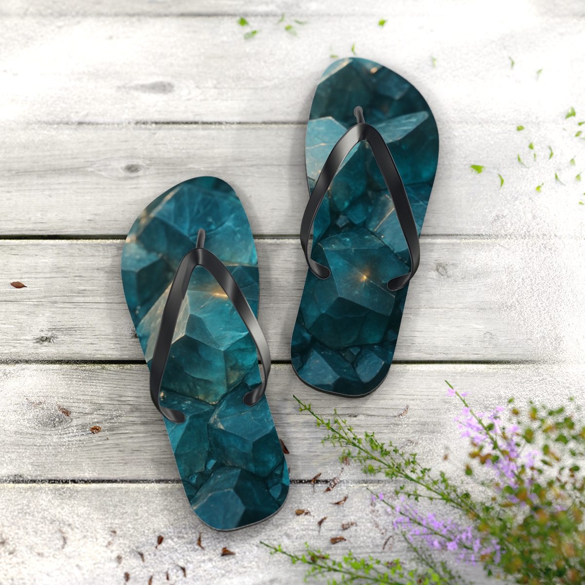 Mineral Facet Afterglow trendy printed flip flops