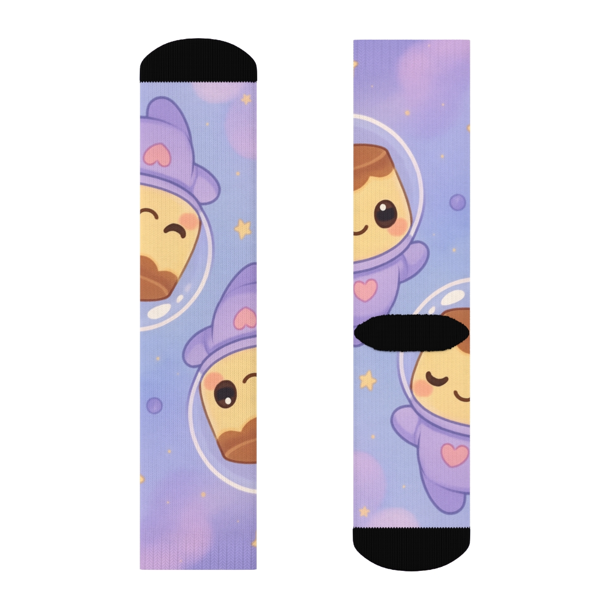 Cosmic Pudding Astronauts designer logo socks