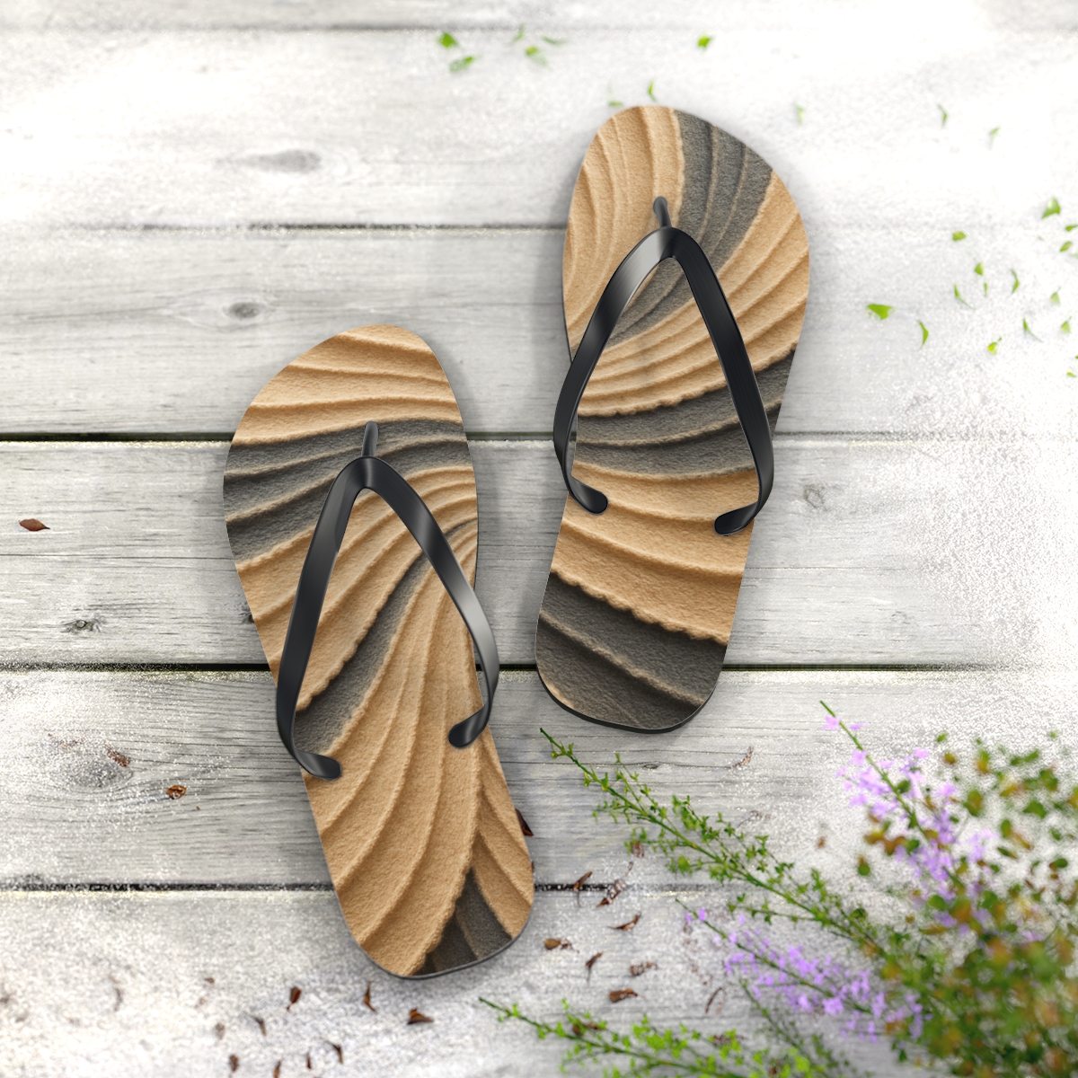 Wind Sculpted Ripple Weave colorful rubber flip flops