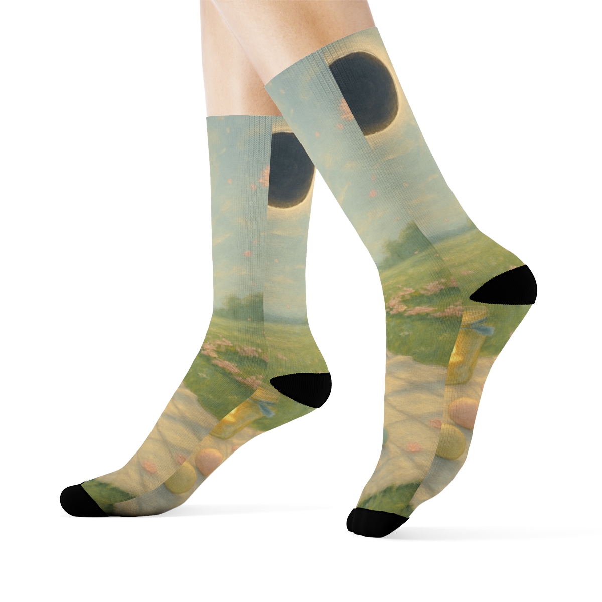 Spring Lantern Eclipse Picnic trendy colorful socks