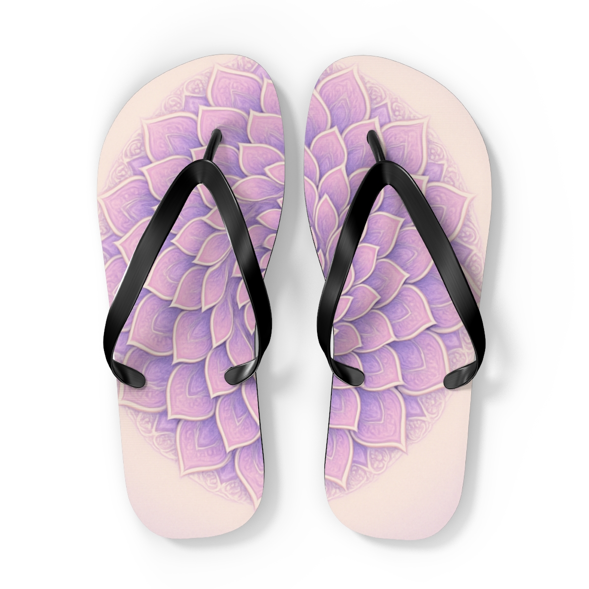 Floral Spiral Aether designer logo flip flops