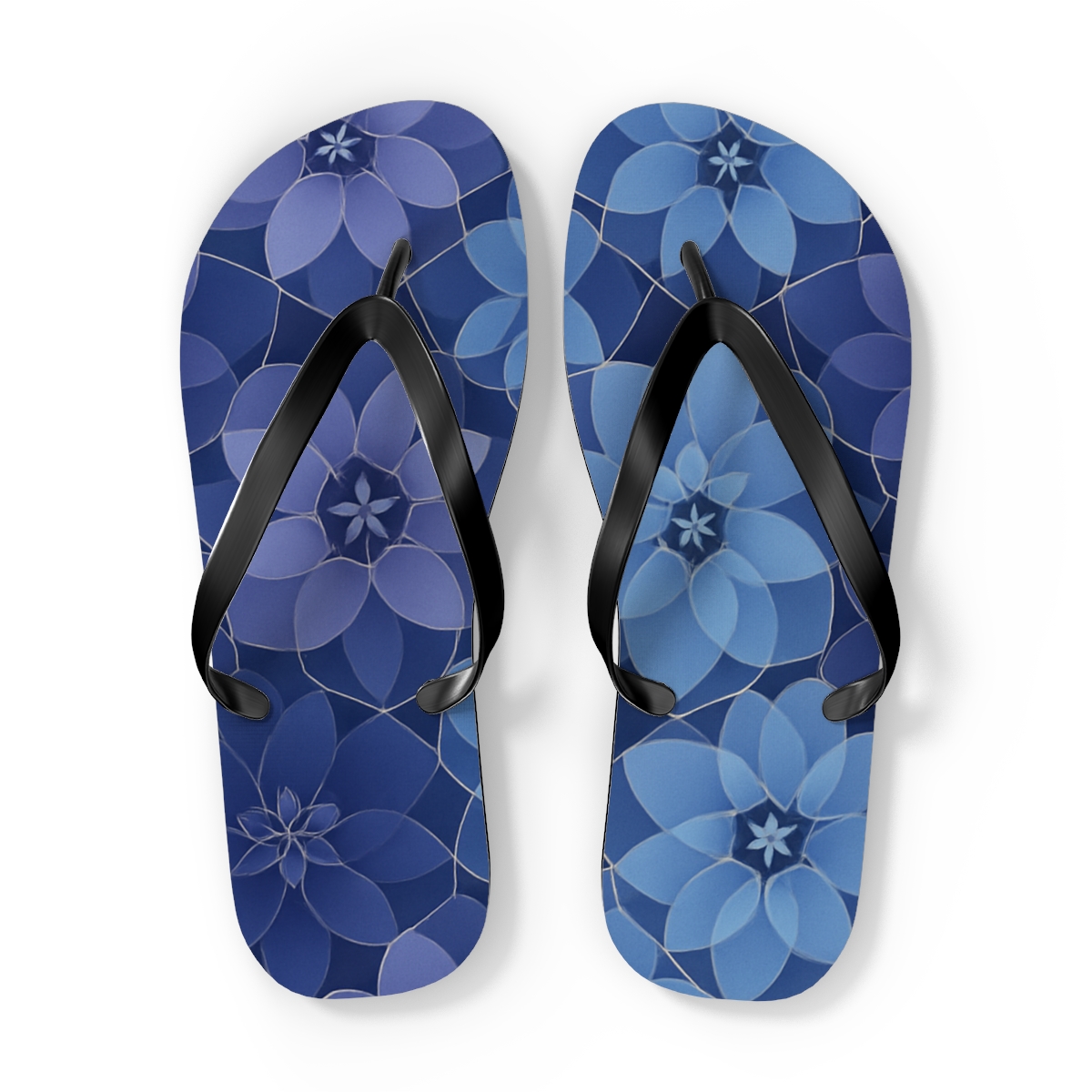 Fractal Bloom Lattice personalized beach flip flops