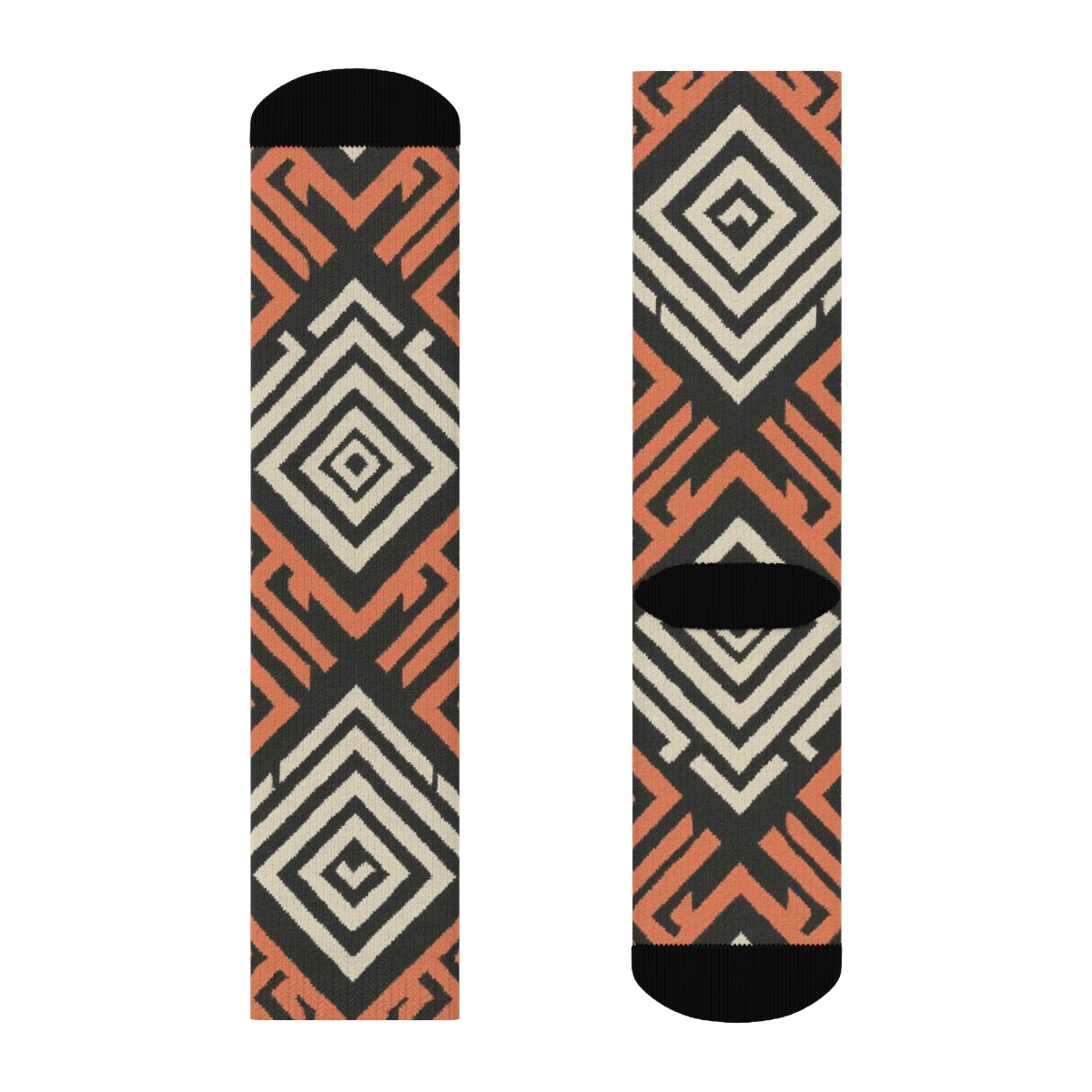 Fractal Chevron Step Mosaic designer logo socks