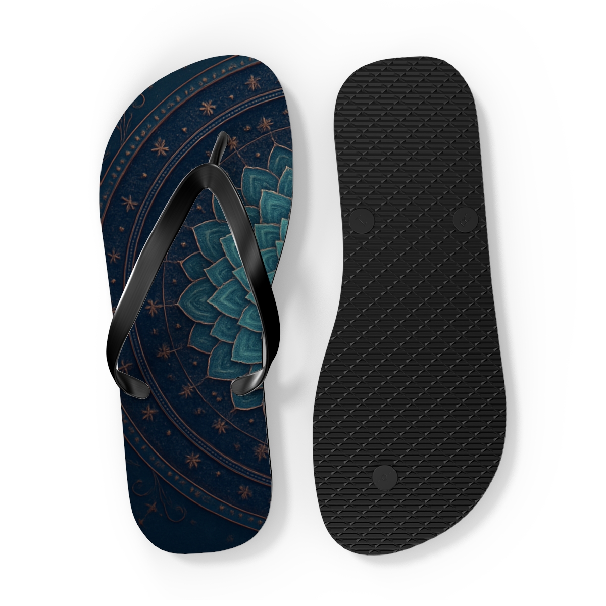 Fractal Petal Constellation unique graphic flip flops