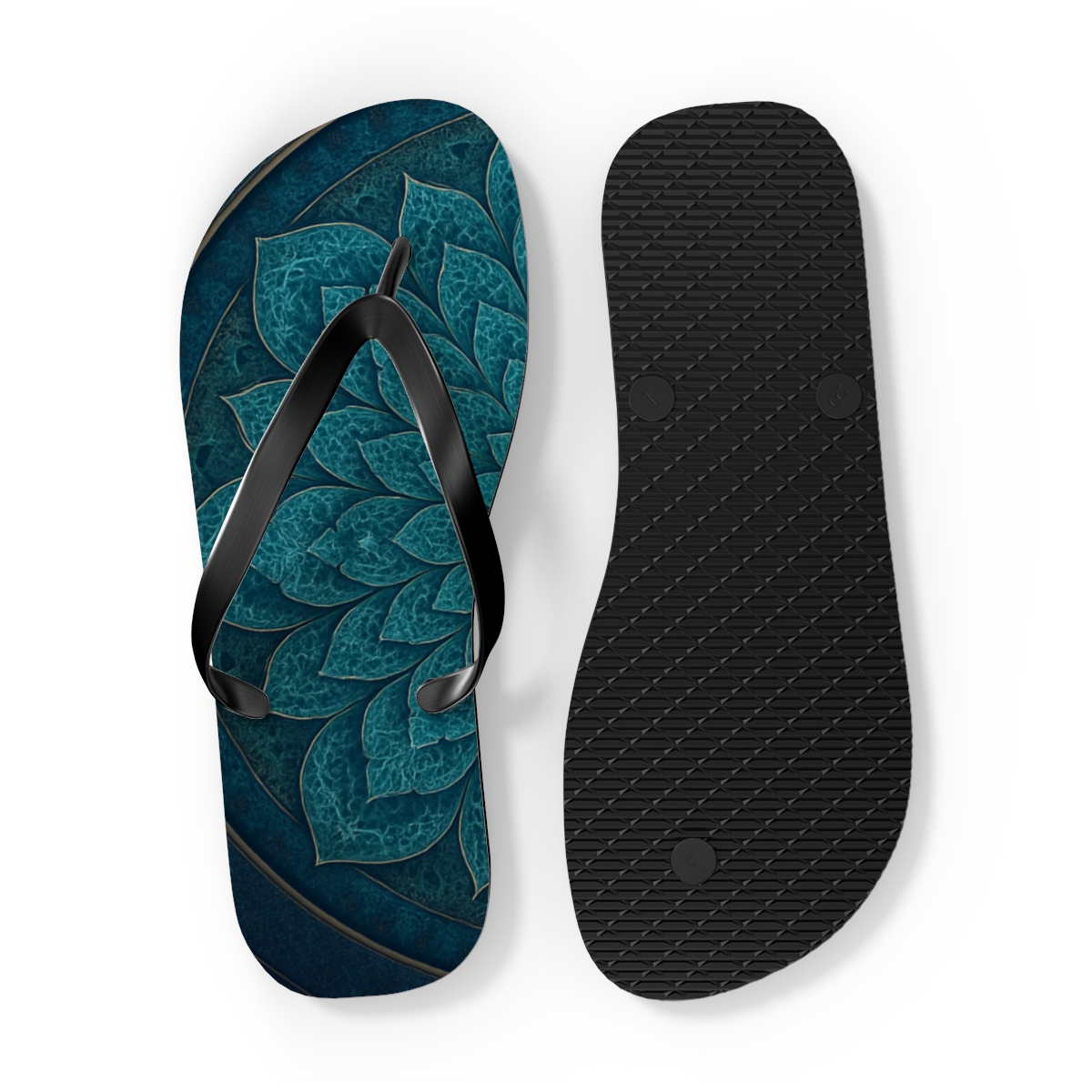 Fractal Petal Convergence trendy printed flip flops