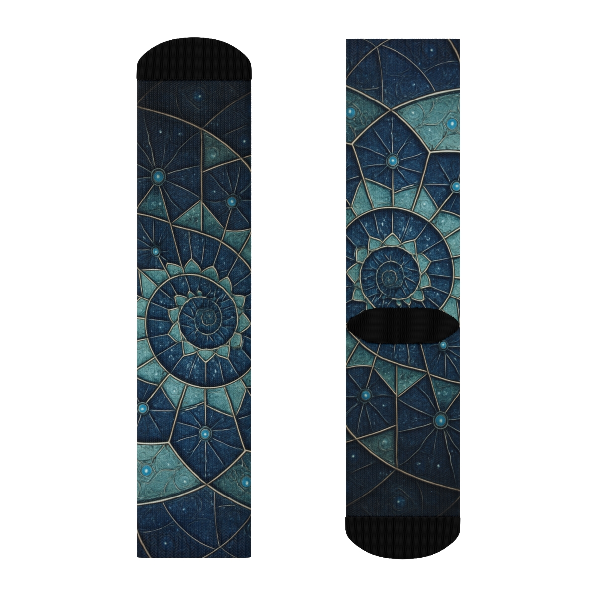 Fractal Spiral Compass personalized cozy socks