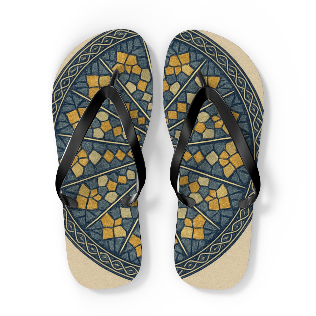 Fractal Spoke Mosaic stylish summer flip flops