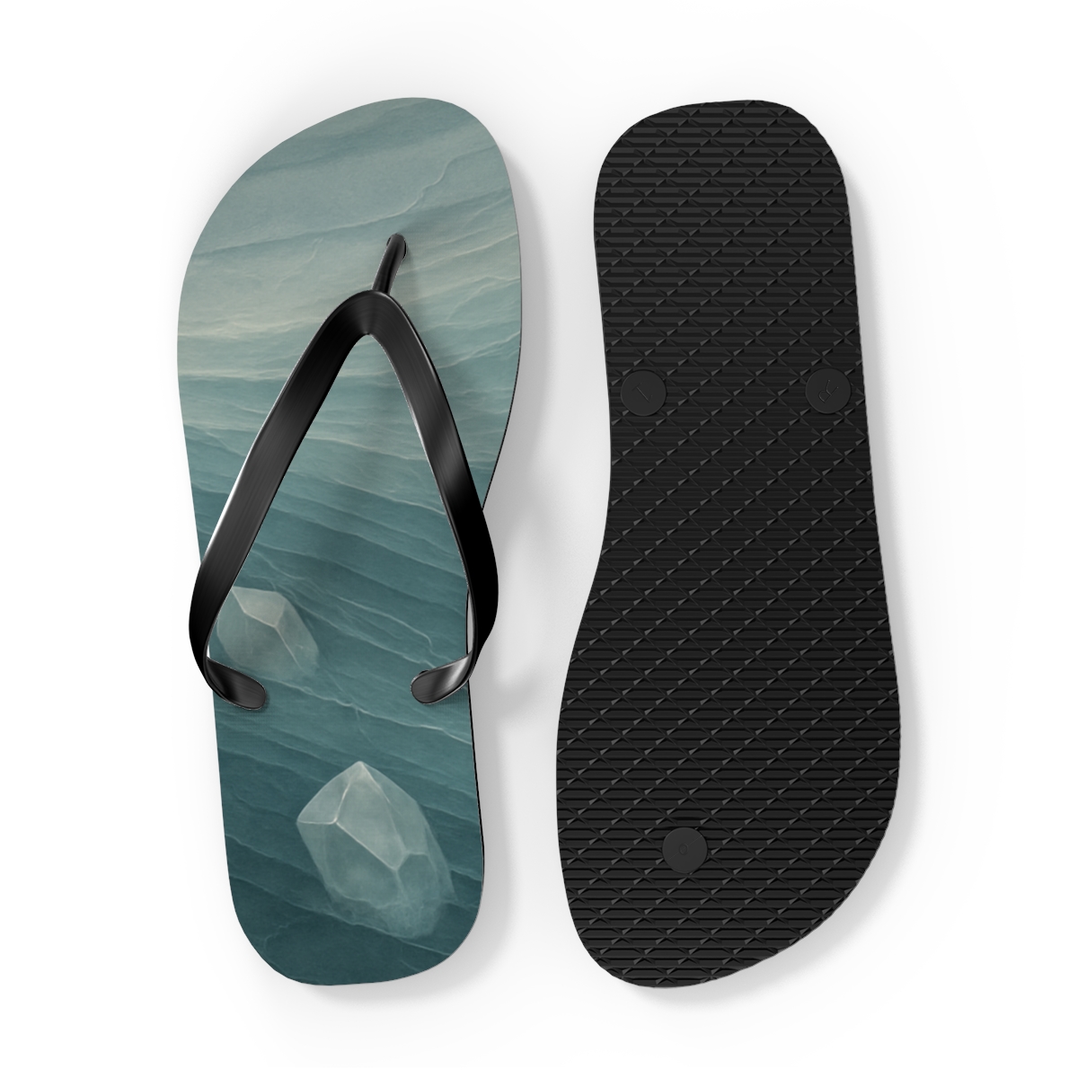 Fractured Quartz Wavefield unique graphic flip flops