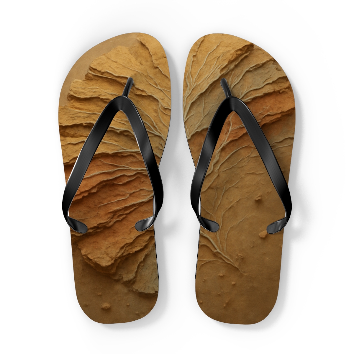 Fractured Sediment Fan designer logo flip flops