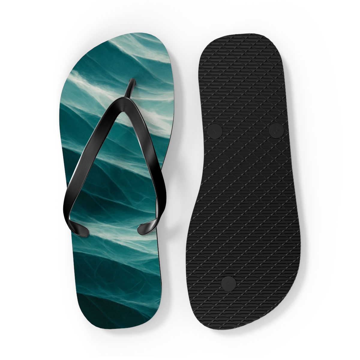 Fractured Tide Prism designer logo flip flops