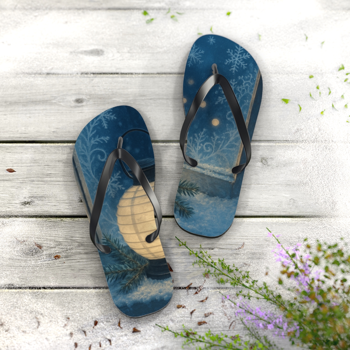 Frost Lantern Starweave custom flip flops