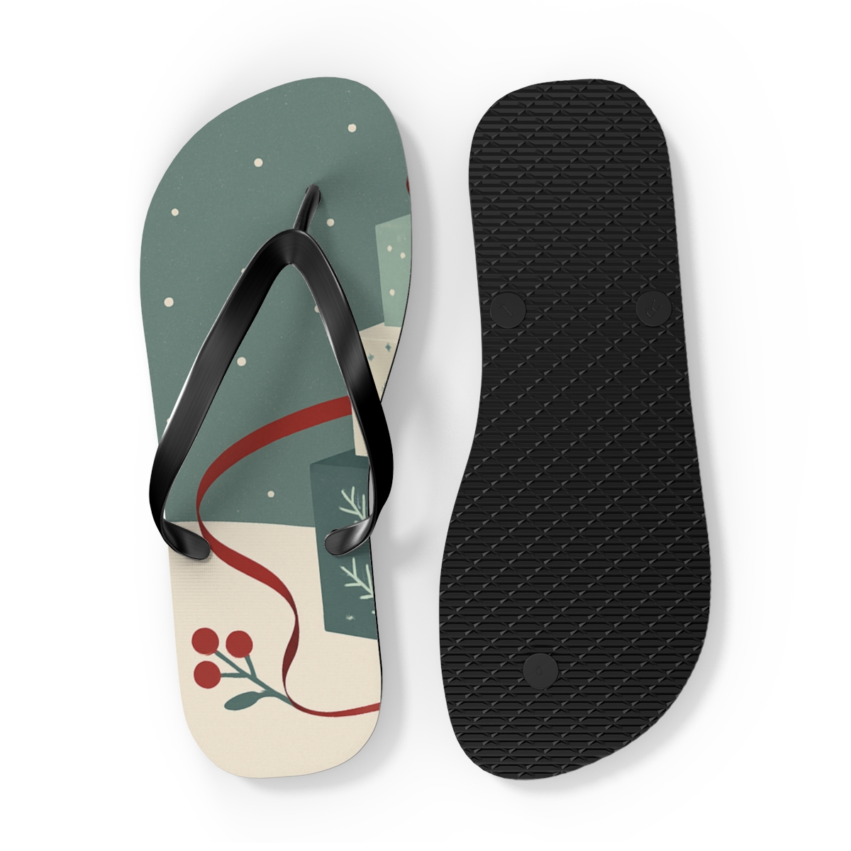 Frostbound Gift Wrap Constellations personalized beach flip flops