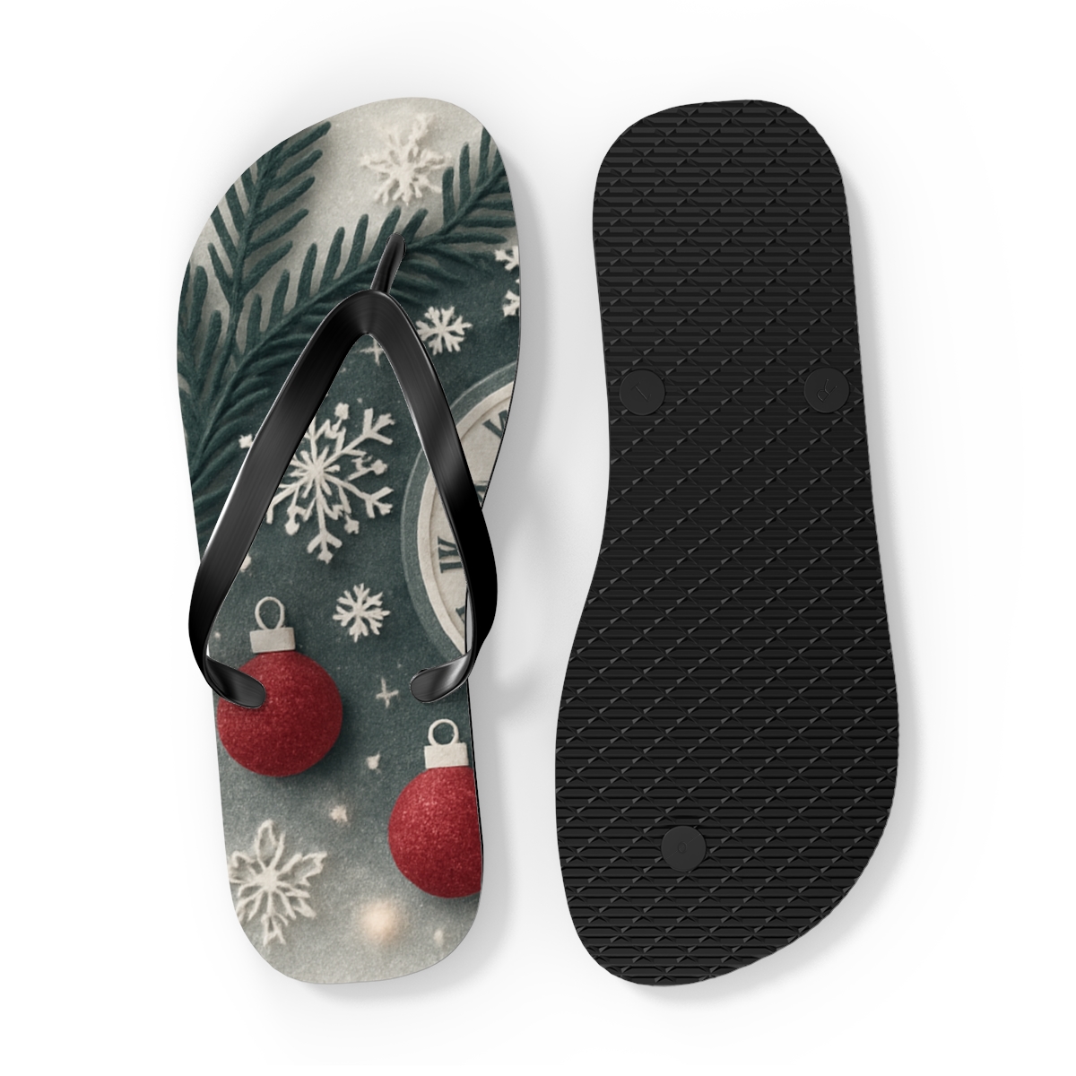Frosted Evergreen Countdown Collage stylish summer flip flops