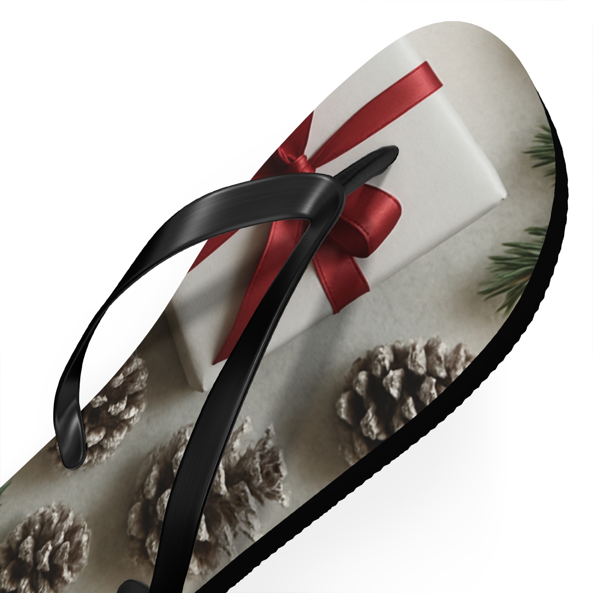Frosted Evergreen Giftwrap Dream unique graphic flip flops
