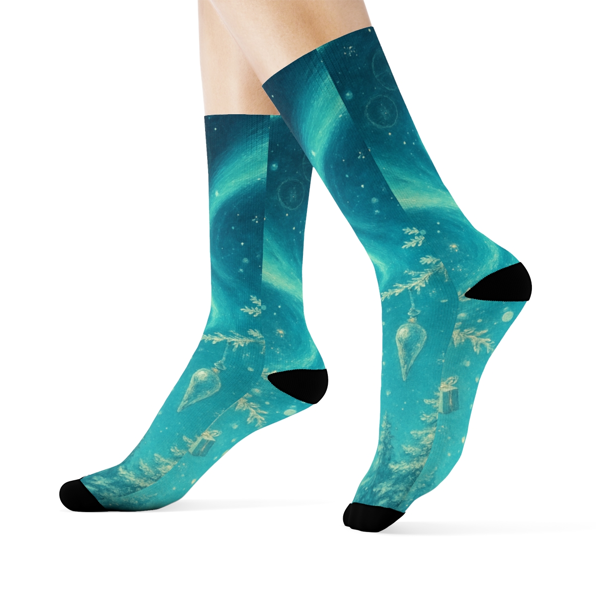 Frosted New Year Aurora unique printed socks