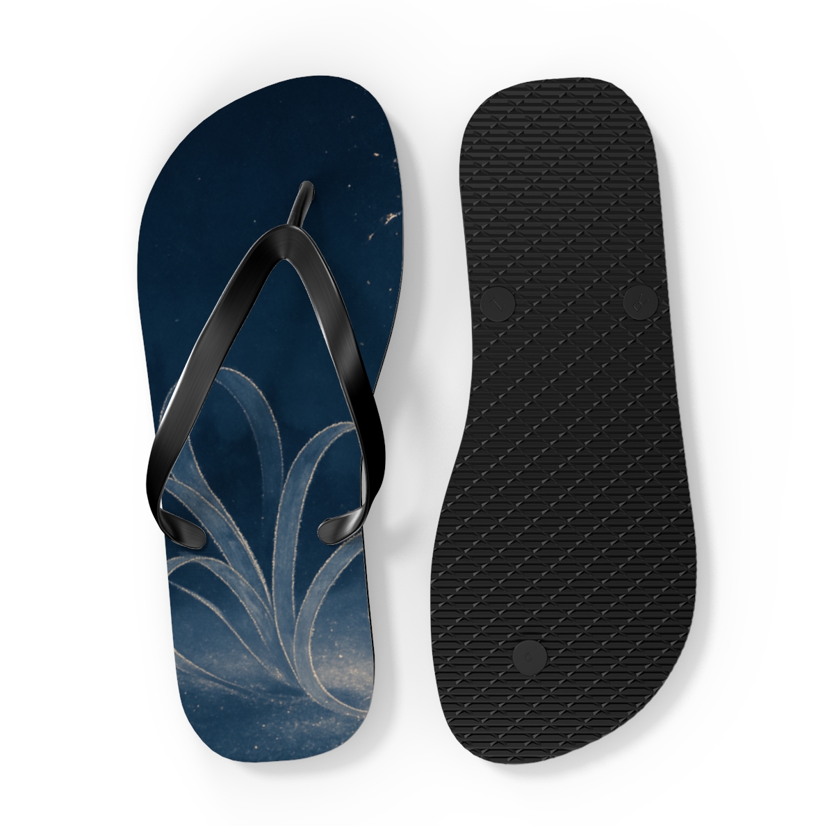 Frosted New Year Starfire Ribbons custom flip flops