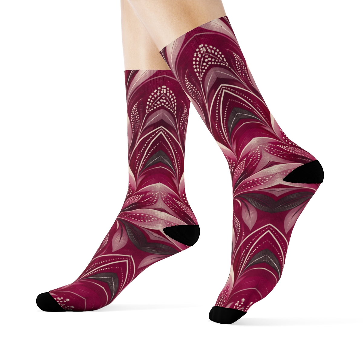 Fuchsia Meridian Dot Filament stylish patterned socks [AI-840af7cd-59c3fe1716a5]