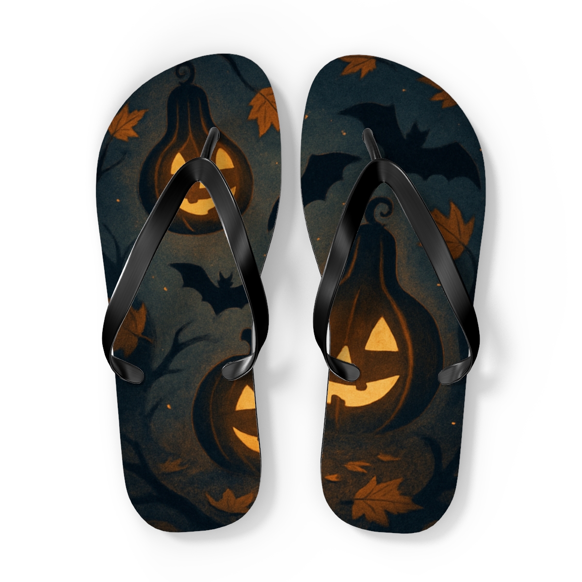 Halloween Ember Lantern Drift unique graphic flip flops
