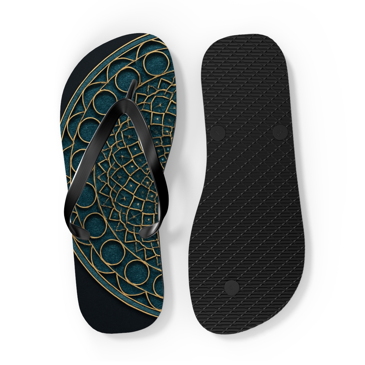 Harmonic Circle Lattice designer logo flip flops