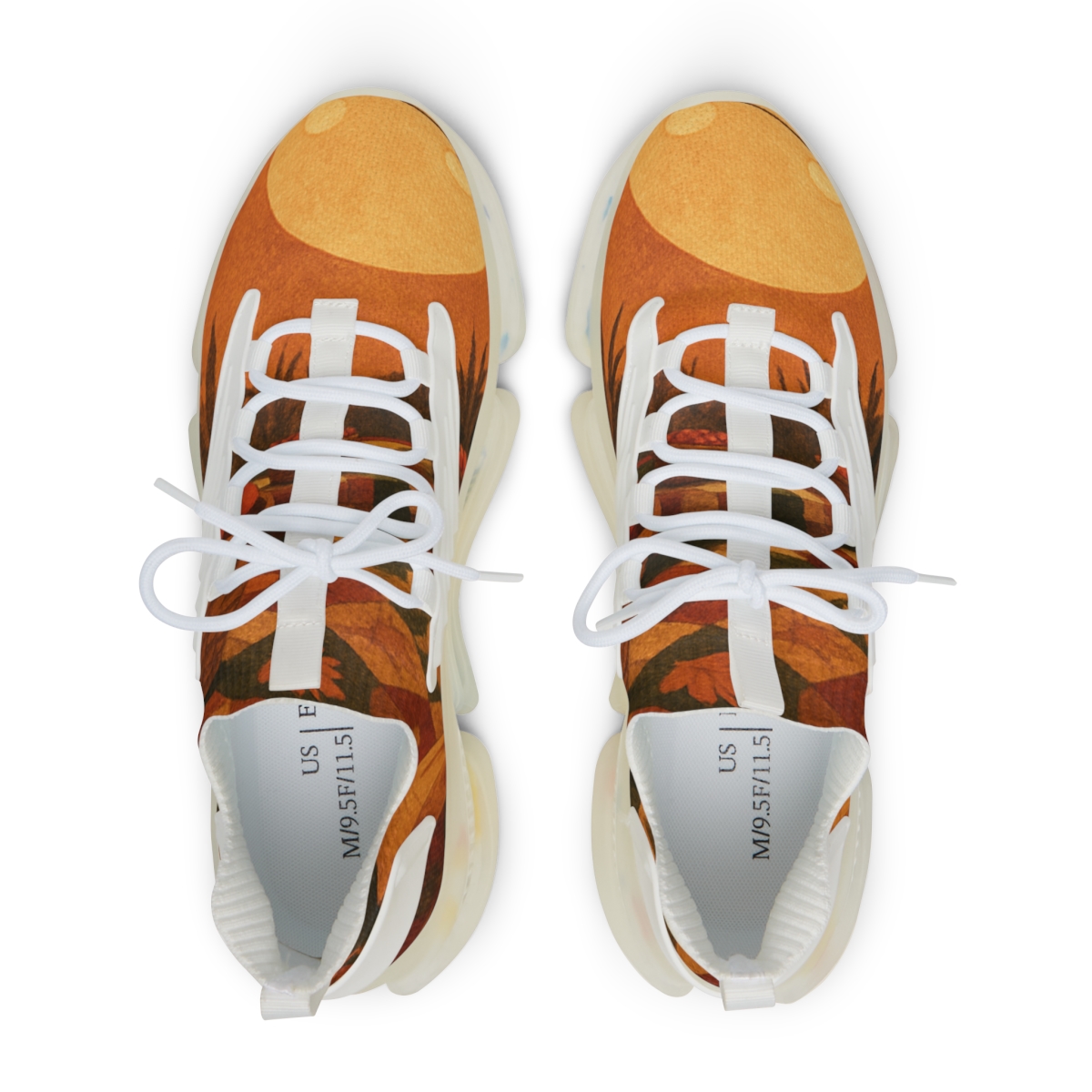 Harvest Moon Patchwork personalized athletic sneakers