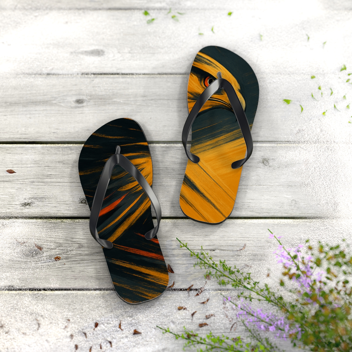 Golden Glide Flip Flops